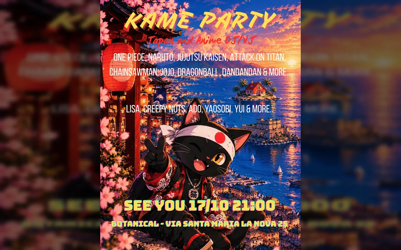 Kame Party al Botanical: anime e musica giapponese