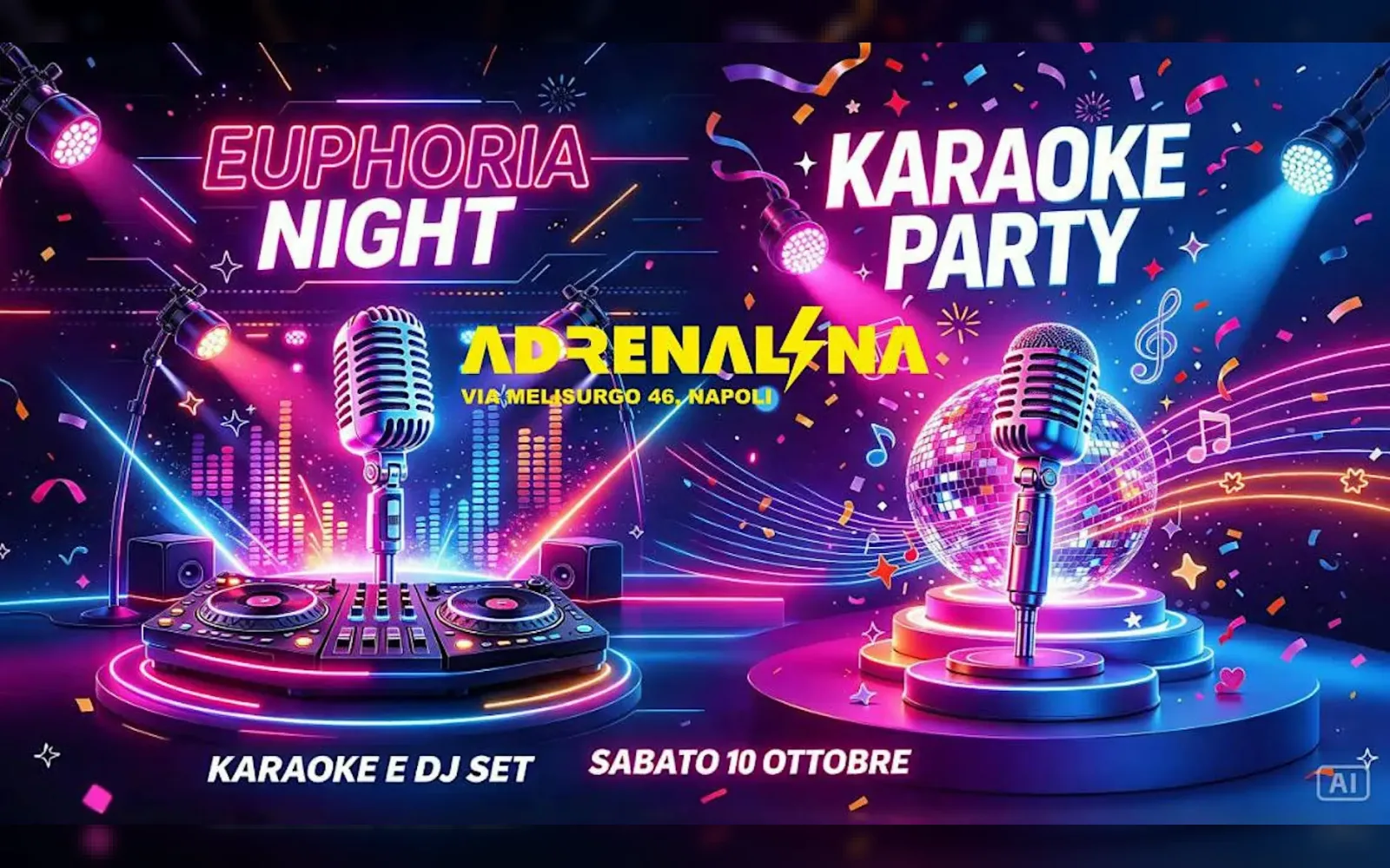 Karaoke e DJ set ad Adrenalina: sabato 10 ottobre