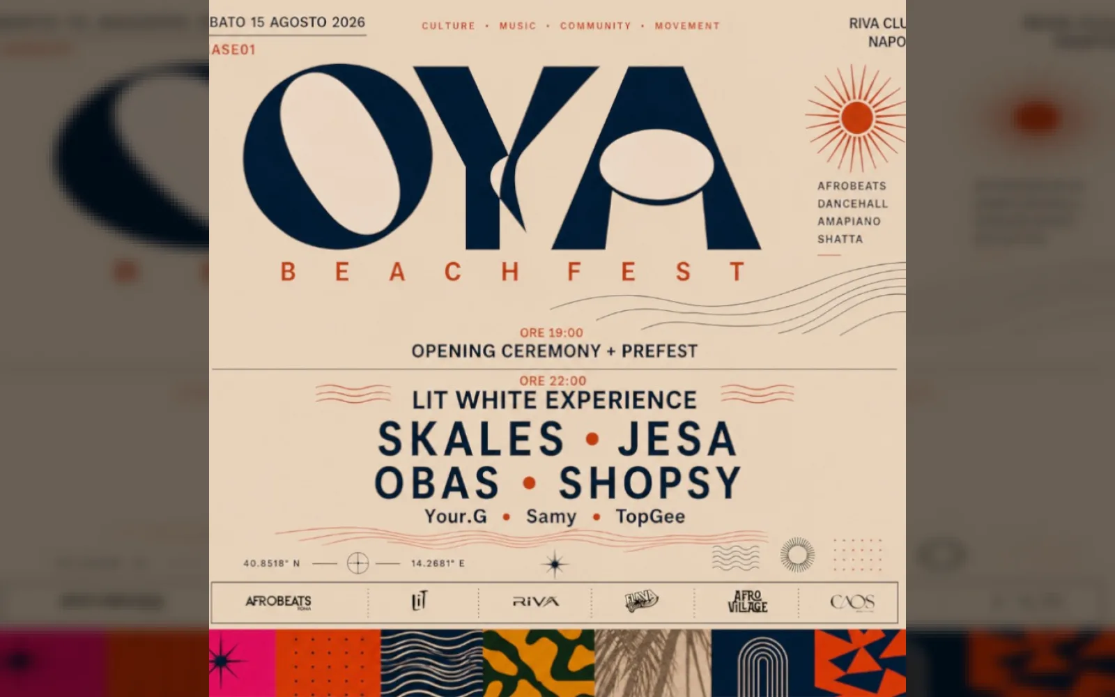 OYA Beach Fest 2026 al RIVA Club di Napoli