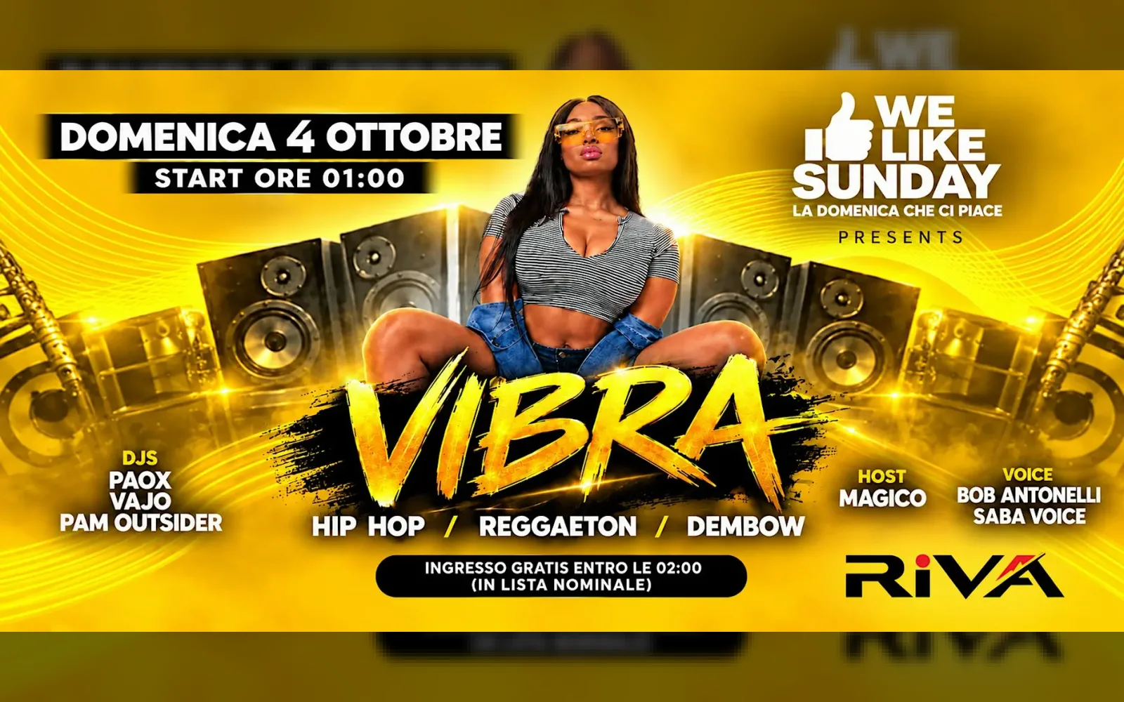 Riva Magic Sunday al RIVA Club: reggaeton il 4 ottobre
