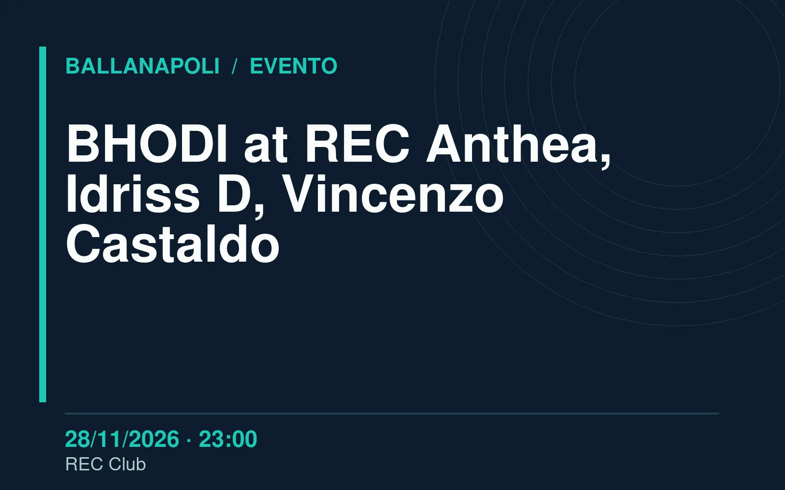 BHODI at REC Anthea, Idriss D, Vincenzo Castaldo