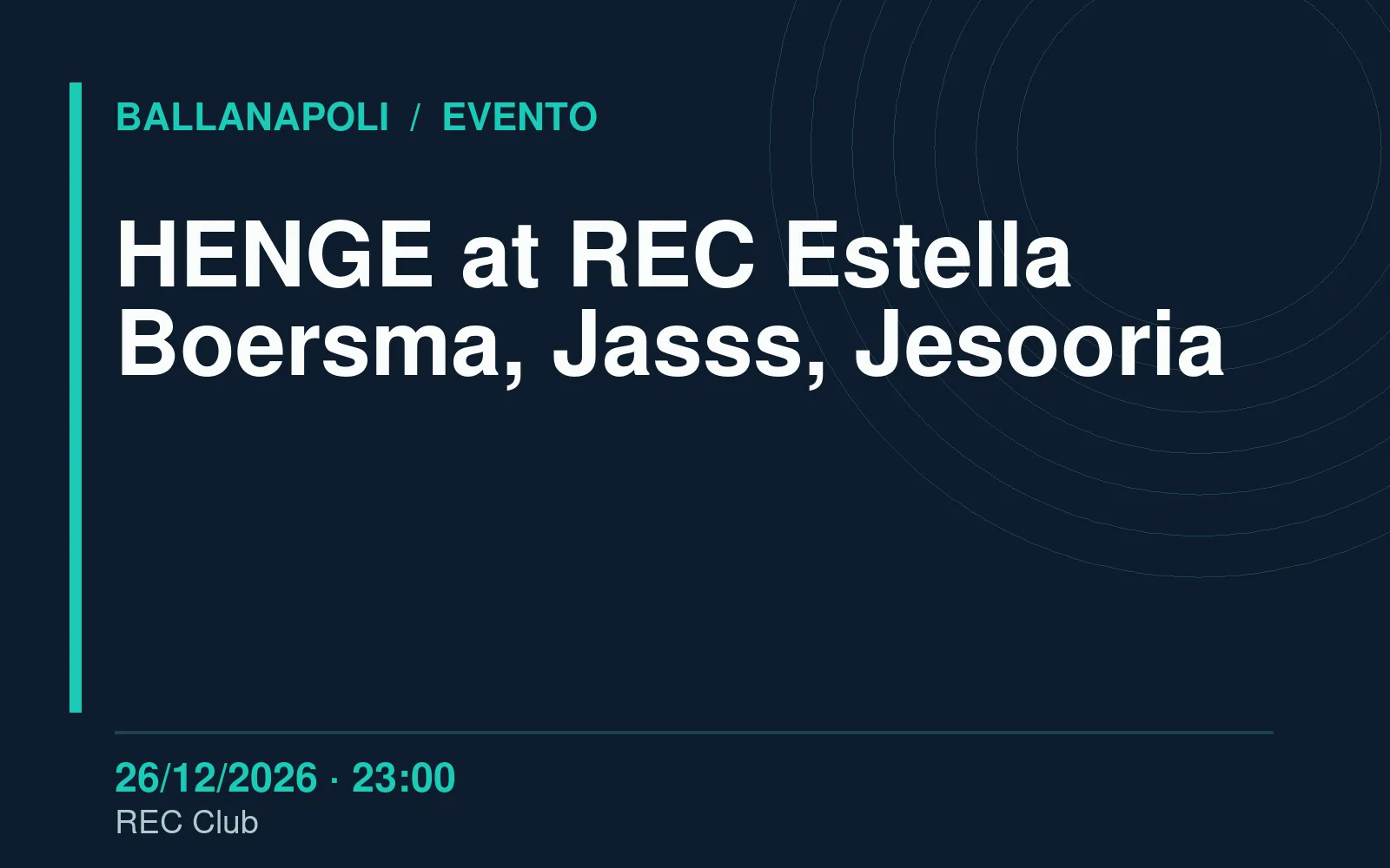 HENGE at REC Estella Boersma, Jasss, Jesooria