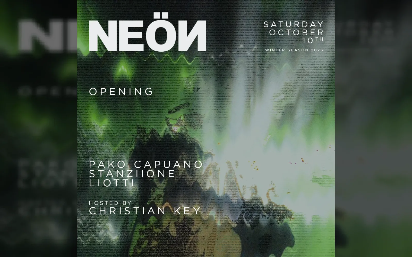 NEÖN Opening al No Name Club: sabato 10 ottobre